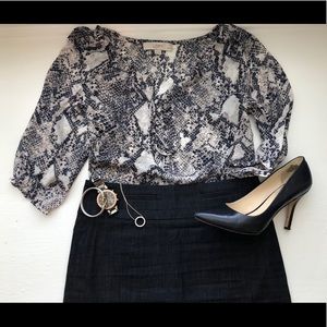 LOFT | Snake Print Blouse | $6
